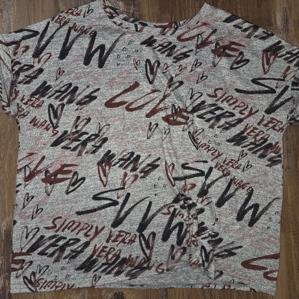 Simply Vera Vera Wang Abstract Print Short Sleeve Knit Top